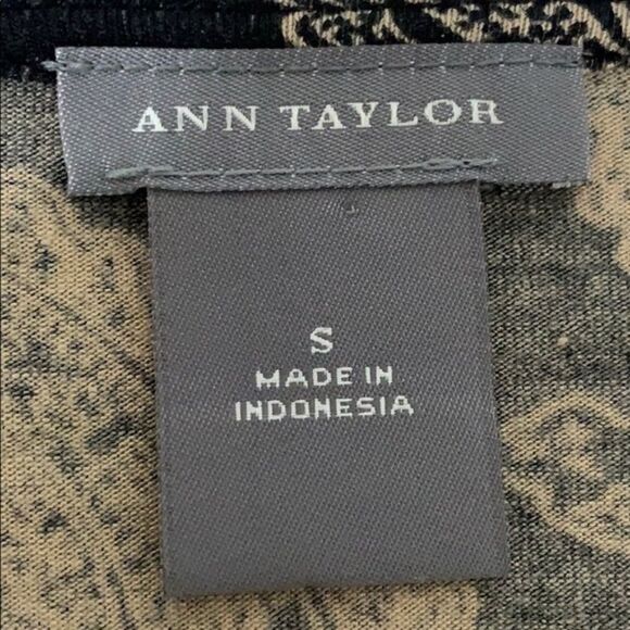 Ann Taylor black/tan top, S - Picture 5 of 6